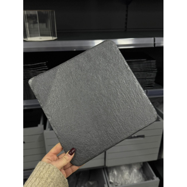 Піднос пластиковий камінь сірий 24х24см