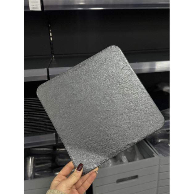 Піднос пластиковий камінь сірий 28х28см