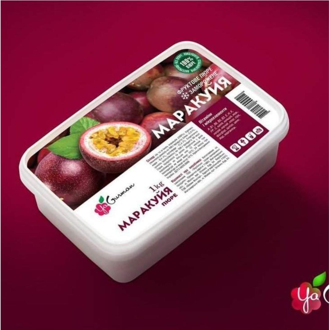 Пюре Маракуйя з кісточкою заморожене 1 кг ЯГурман (без цукру)