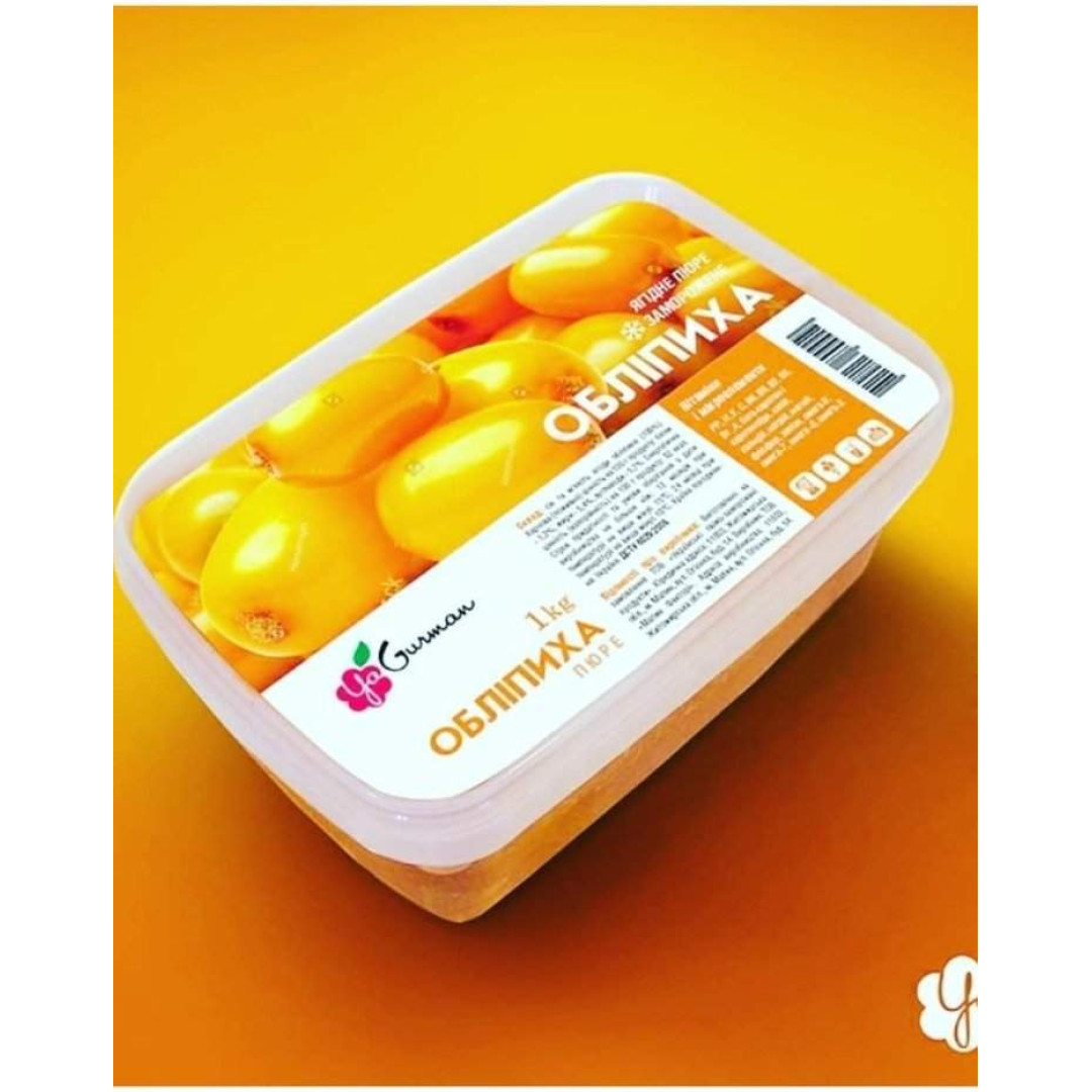 Пюре Обліпиха заморожене 1 кг ЯГурман (без цукру)