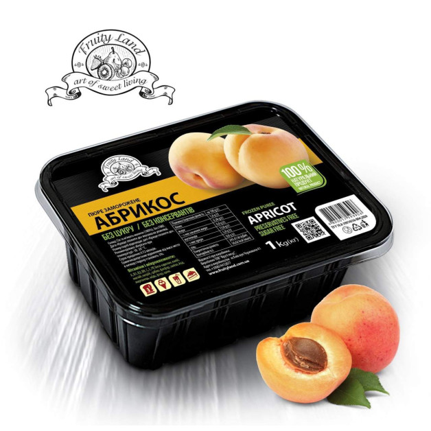 Пюре абрикосу заморожене 1 кг Фрутіленд (без цукру)