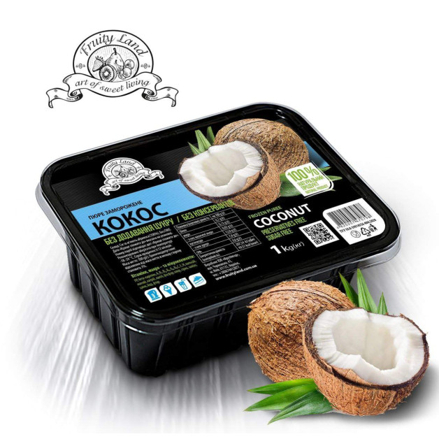 Пюре кокосу заморожене 1 кг Фрутіленд (без цукру)