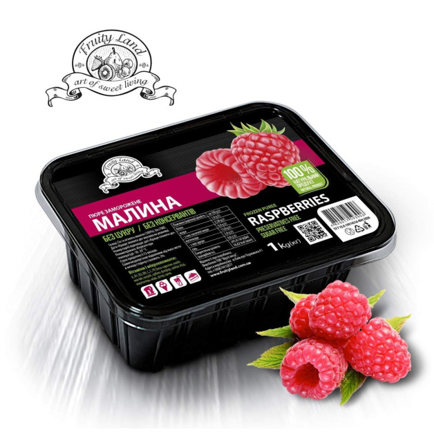 Пюре малини заморожене 1 кг Фрутіленд (без цукру)