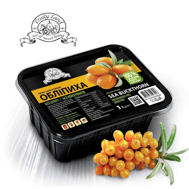 Пюре обліпихи заморожене 1 кг Фрутіленд (без цукру)