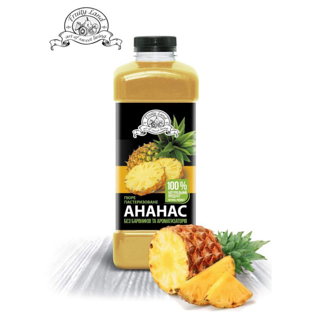 Пюре пастеризоване Ананас (90% ягід\10% цукру) Фруті Ленд.