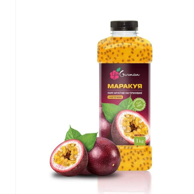 Пюре пастеризоване Маракуйя з кісточкою 1 кг пляшка ЯГурман