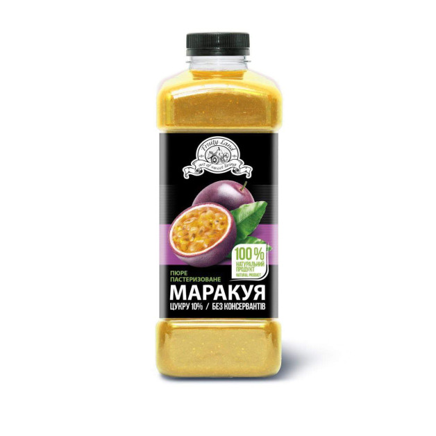 Пюре пастеризоване Маракуйя з кісточкою (90% ягід\10% цукру) Фруті Ленд.