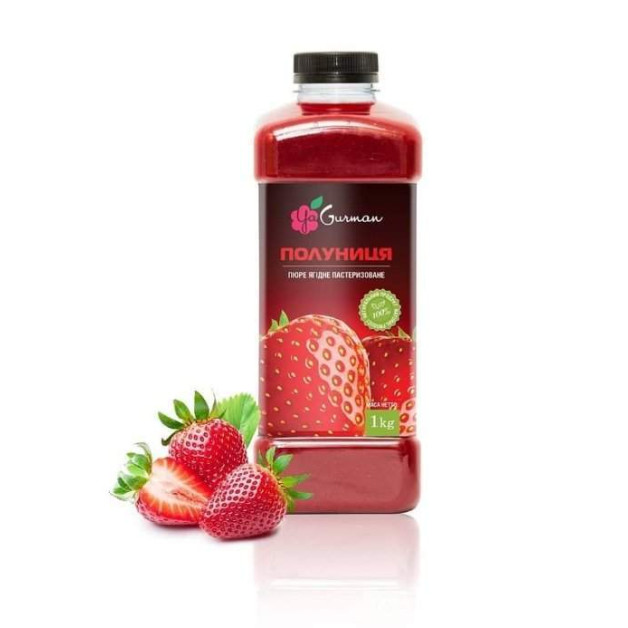 Пюре пастеризоване Полуниця 1 кг пляшка ЯГурман