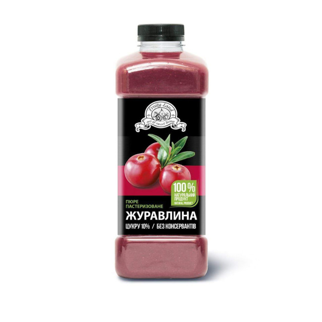 Пюре пастеризоване Журавлина (90% ягід\10% цукру) Фруті Ленд.