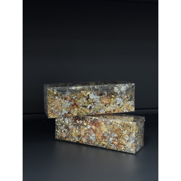 -Сусальні пластівці коробочка (золото-срібло-мідь)