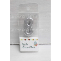 Свічка цифра срібна міні "8"