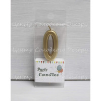 Свічка цифра золота міні "0"