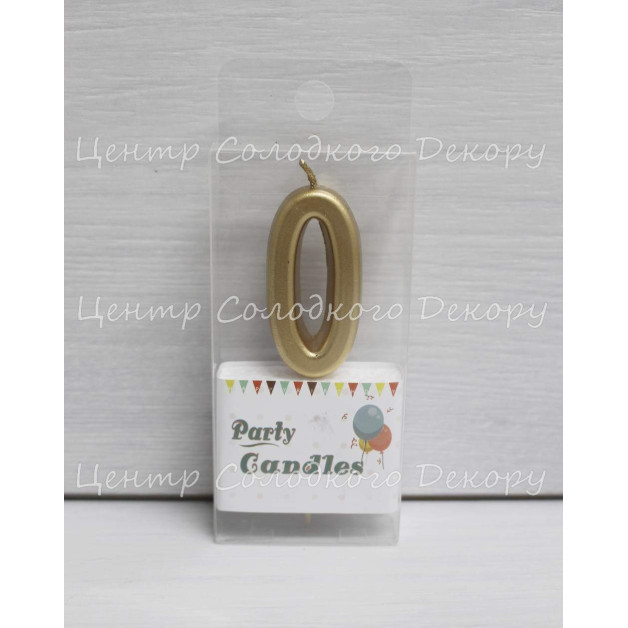 Свічка цифра золота міні "0"