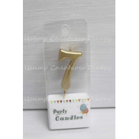 Свічка цифра золота міні "7"