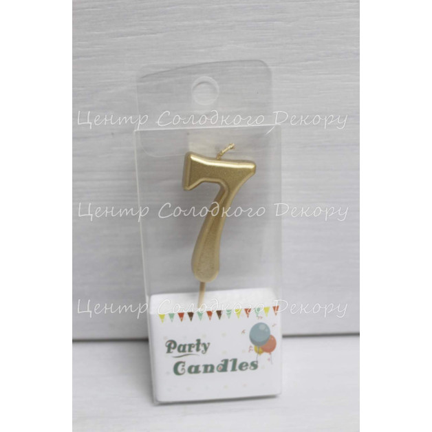 Свічка цифра золота міні "7"