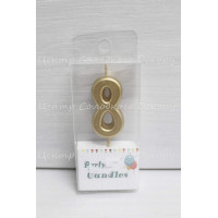 Свічка цифра золота міні "8"