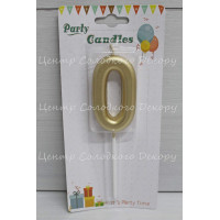 Свічка цифра золота "0"