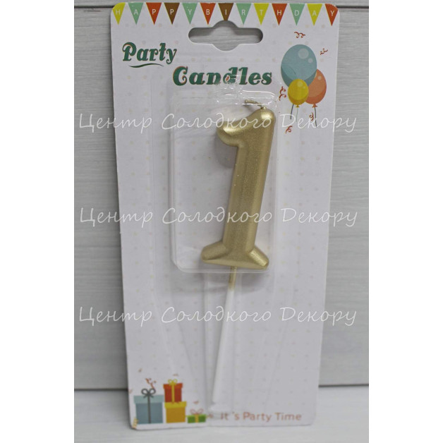 Свічка цифра золота "1"
