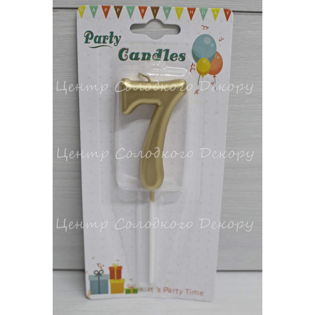 Свічка цифра золота "7"