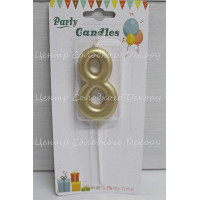 Свічка цифра золота "8"