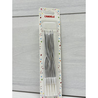 Свічки 6 шт коктельні срібні хром