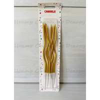 Свічки 6 шт коктельні золоті хром