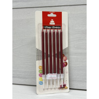 Свічки 6 шт прямі гладкі червоні хром