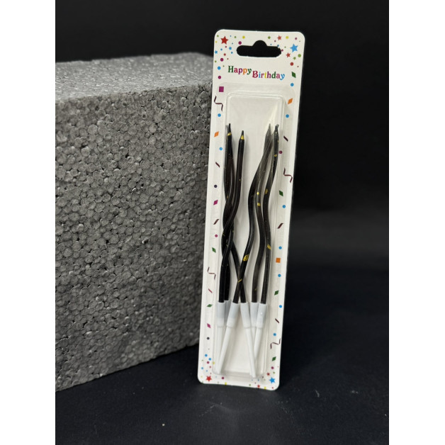 Свічки прямі чорні із золотими бризгами