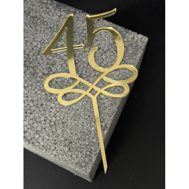 Топер пластик "45"-золото 