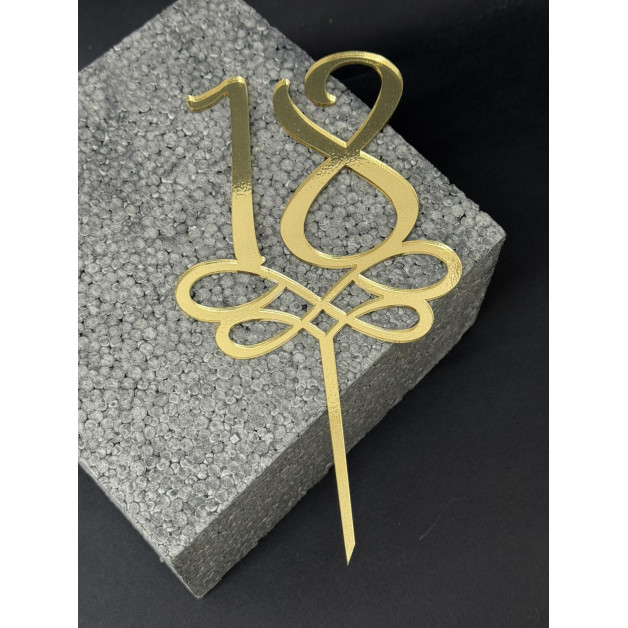 Топер пластик "18"-золото 