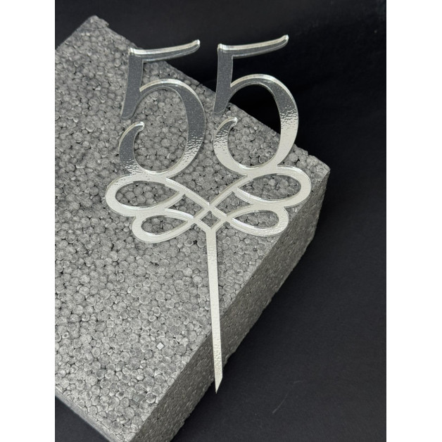 Топер пластик "55"-срібло