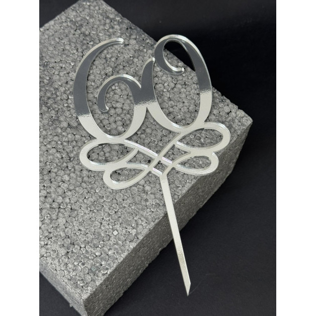 Топер пластик "60"-срібло