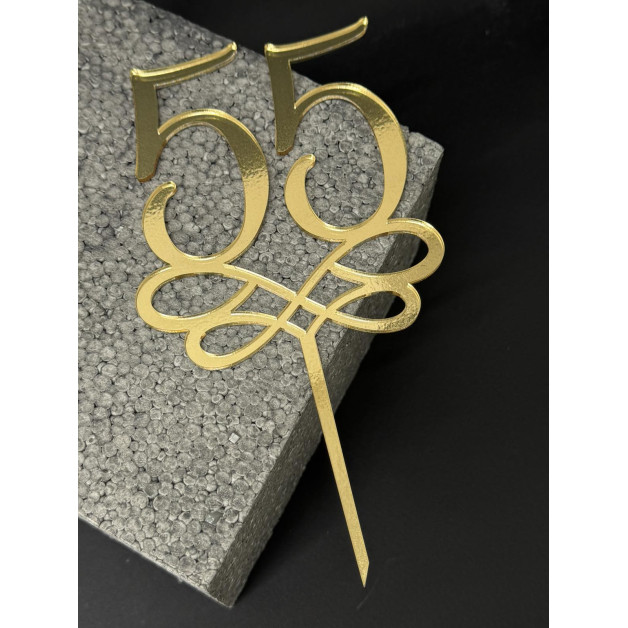Топер пластик "55"-золото 