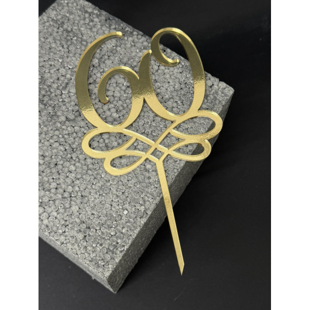 Топер пластик "60"-золото 