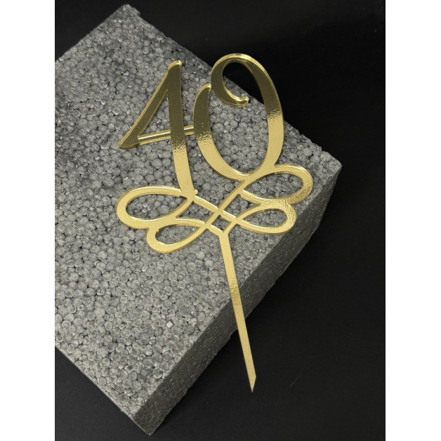 Топер пластик "40"-золото 