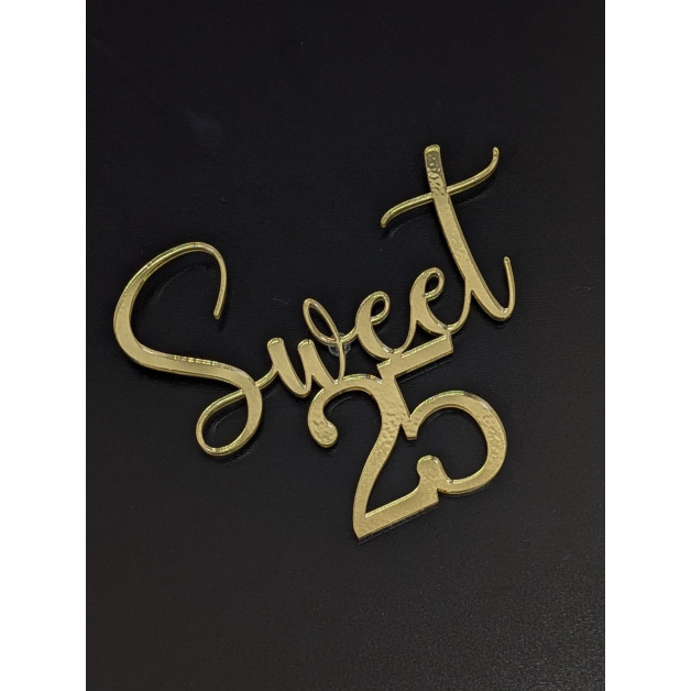 Топер пластик 120 "Sweet 25"-золото  