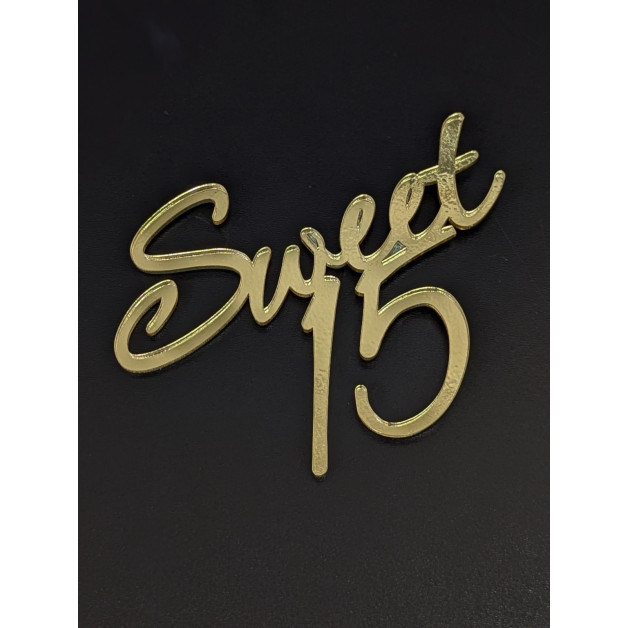 Топер пластик 120 "Sweet 15"-золото  