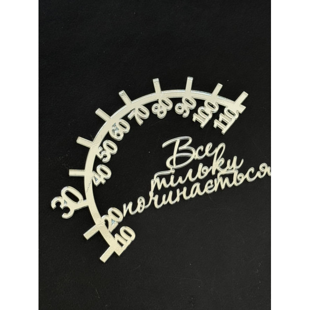 Топер пластик " Все тільки починається 30"-срібло