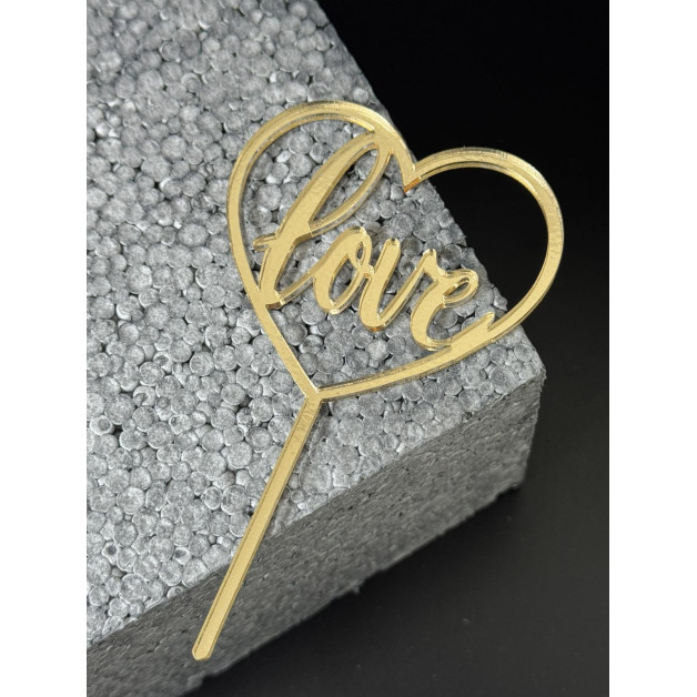 Топер пластик "LOVE"-золото