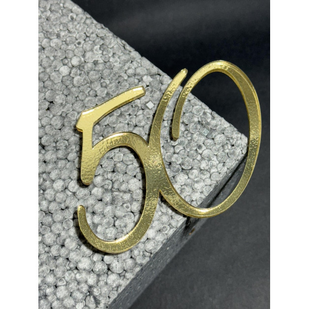 Топер пластик "50"-золото 