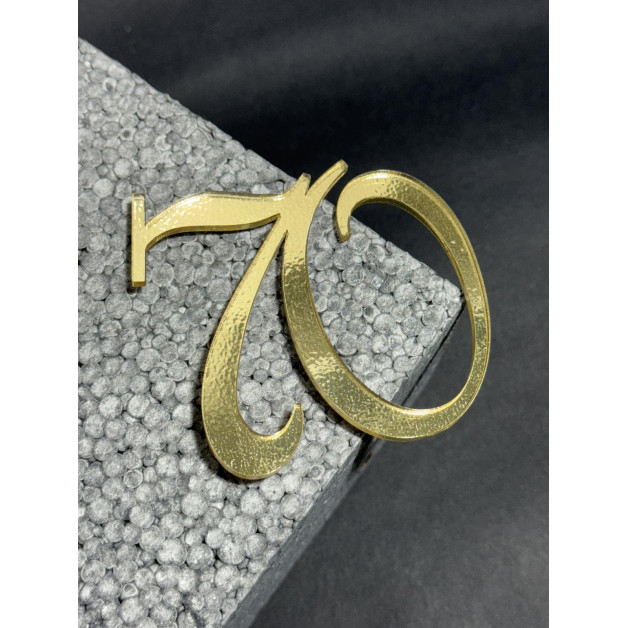 Топер пластик "70"-золото