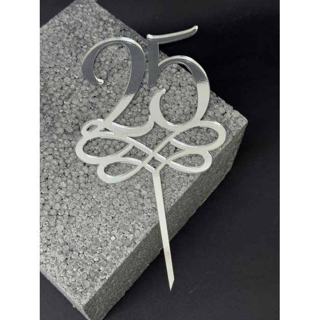 Топер пластик "25"-срібло