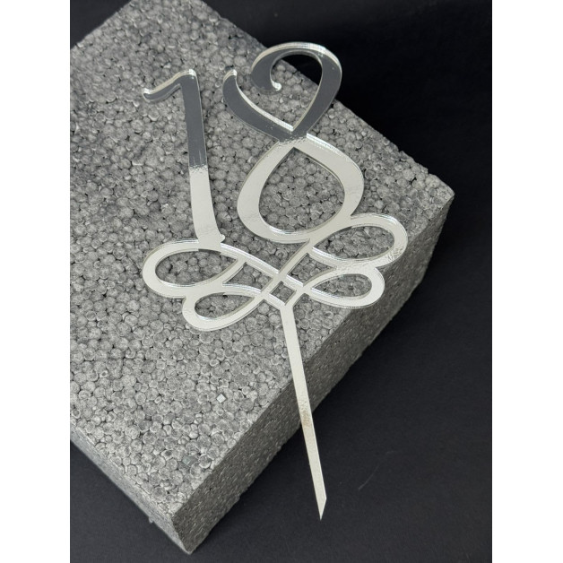 Топер пластик "18"-срібло