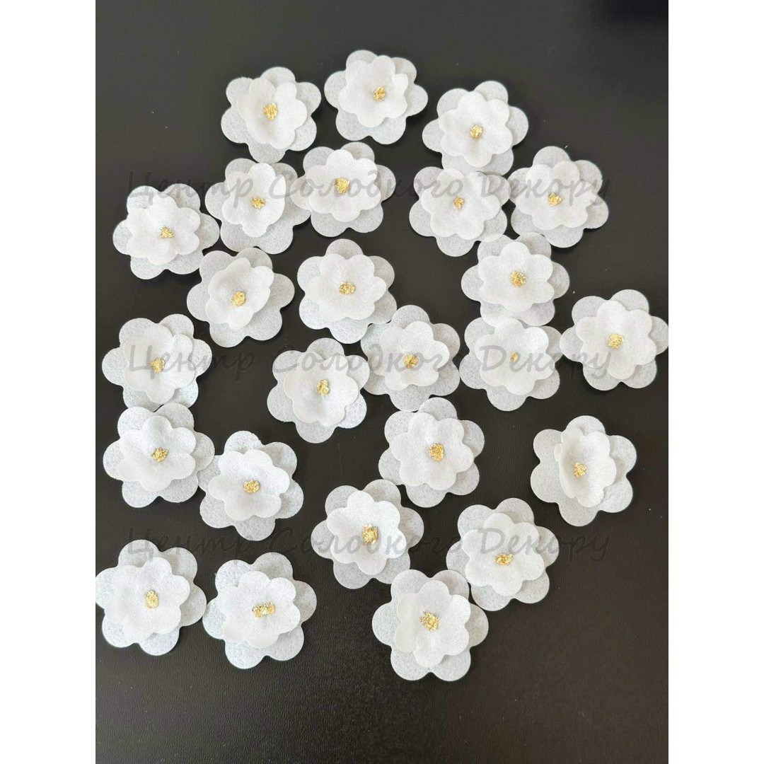 Вафельні квіти " Мальви " 25 шт сусальні