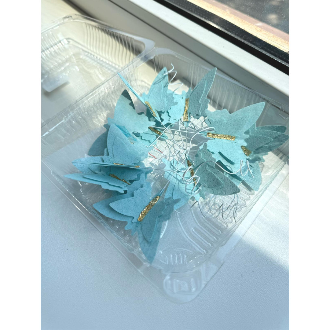 Вафельні метелики блакитні 12 шт