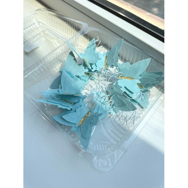 Вафельні метелики блакитні 12 шт