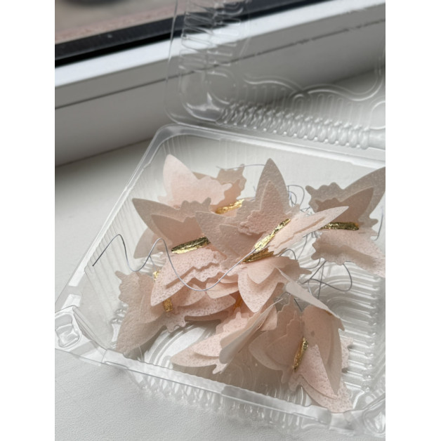 Вафельні метелики персикові 12 шт