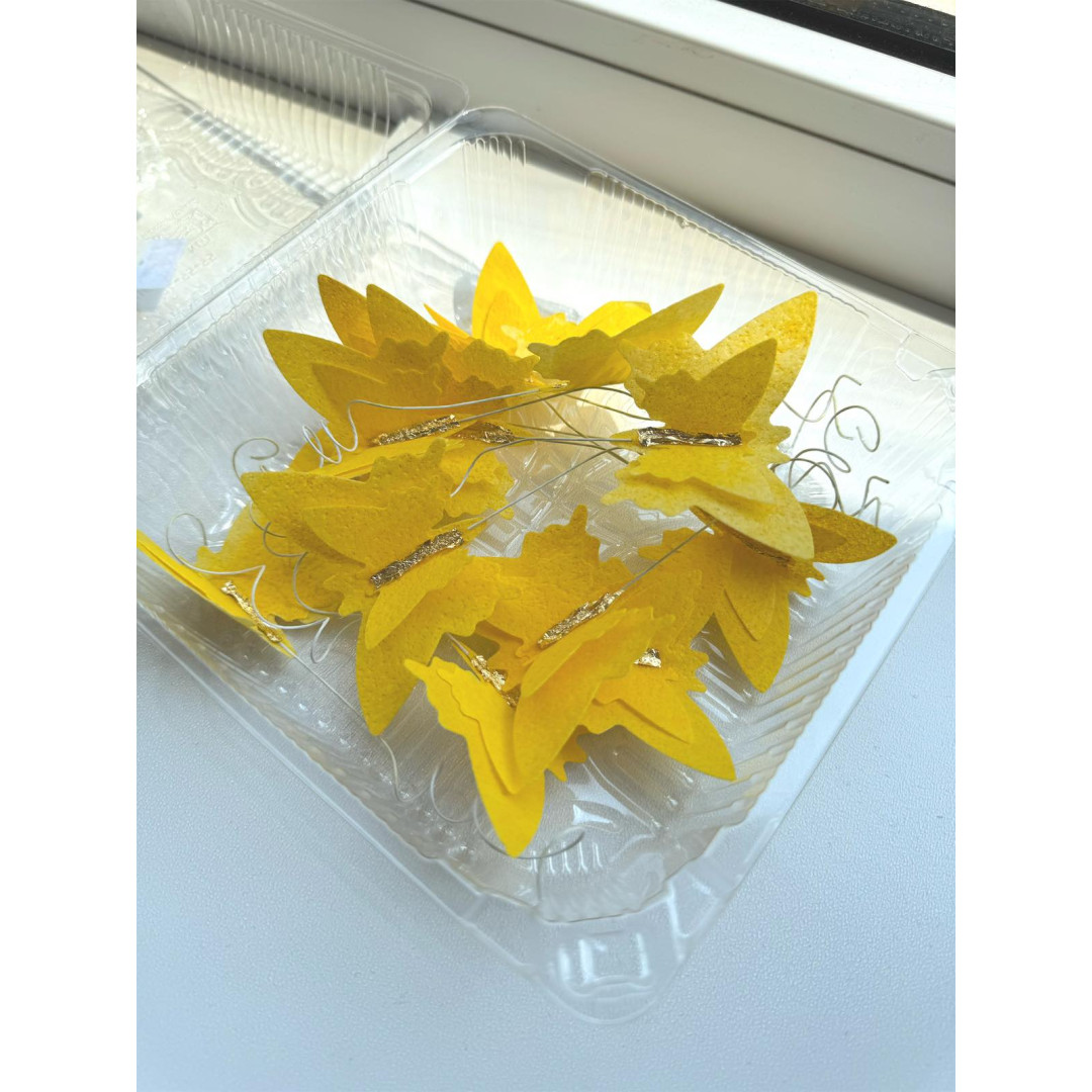 Вафельні метелики жовті 12 шт