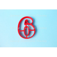 Вирубка цифра 6 пластик H8 см