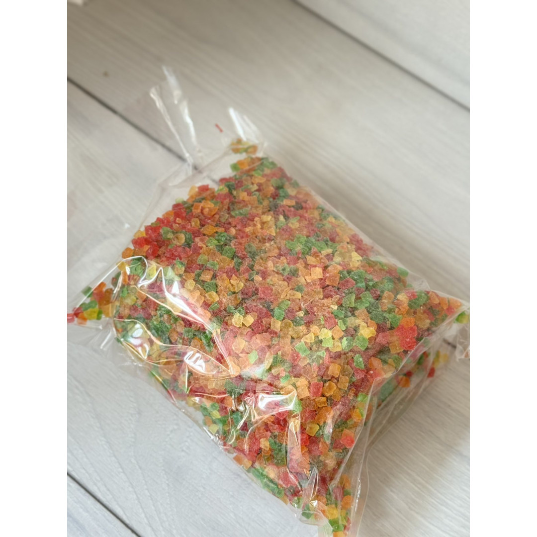 цукати ананасові кольорові 1кг дрібні